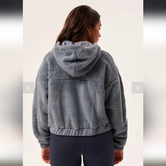Girlfriend Collective Ocean Recycled Fleece Bomber Size Small - Picture 4 of 10